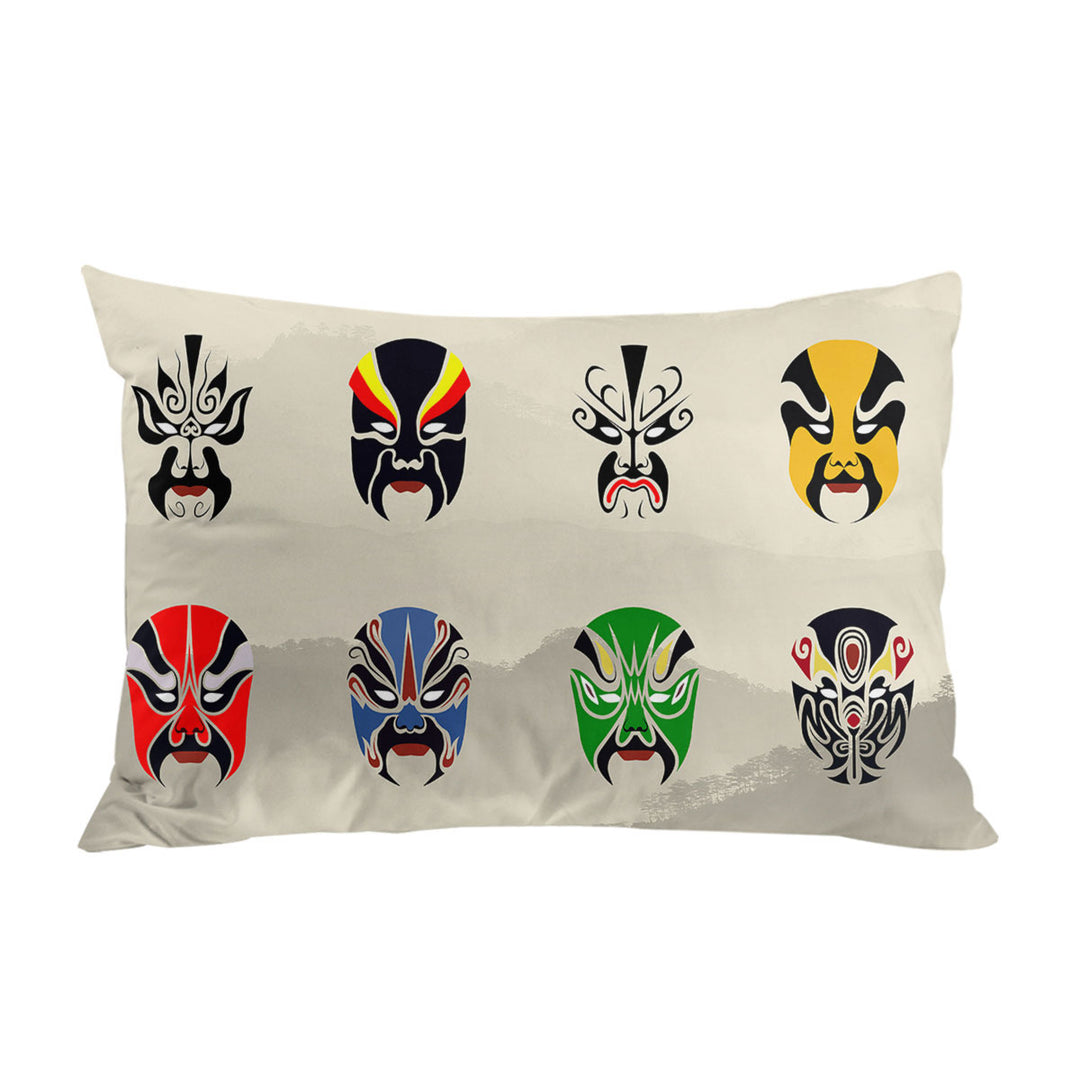 Multi Colored Warrior Masks Pillowcases