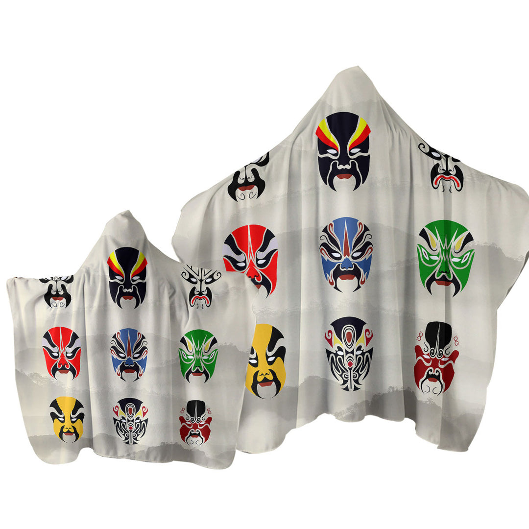 Multi Colored Warrior Masks Towel Hoodie