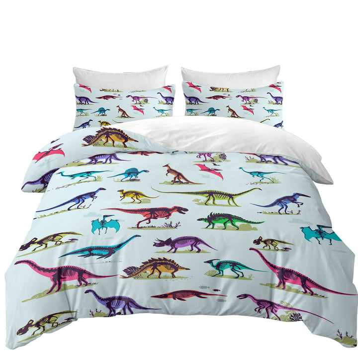 Multi Colored X rays of Dinosaurs Good Duvet Covers