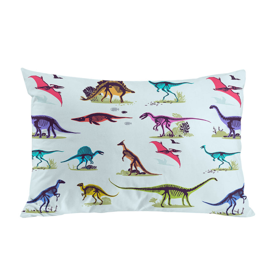 Multi Colored X rays of Dinosaurs Pillow Cases