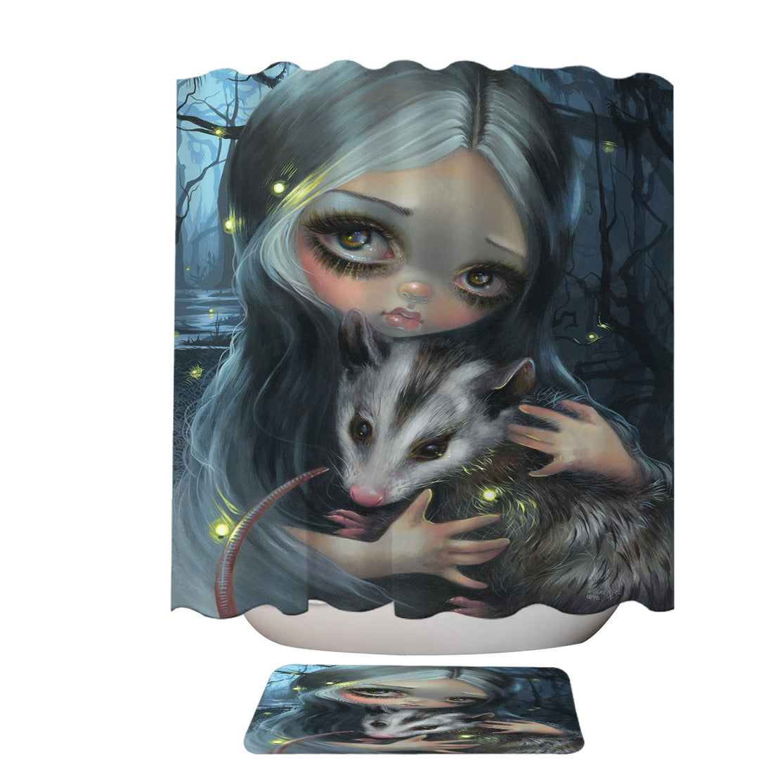 My Possum Beautiful Maiden with Her Possum Shower Curtain