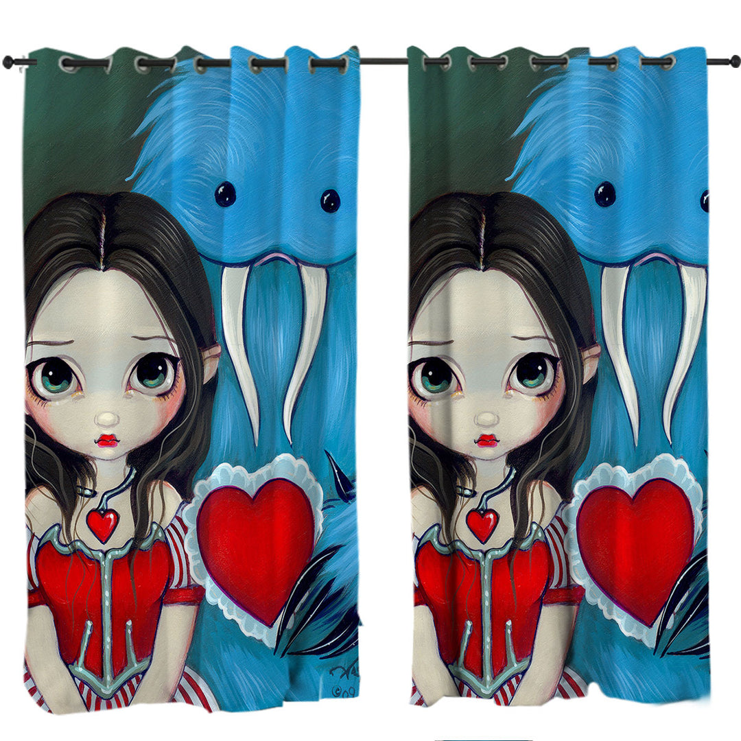 My Very Strange Valentine Adorable Maiden and Yeti Curtains