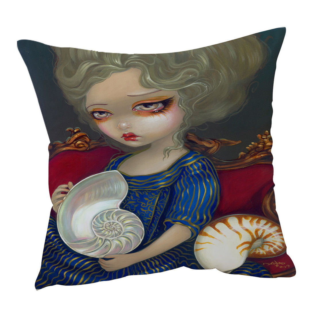 Mystery of the Nautilus and Beautiful Lady Throw Cushions