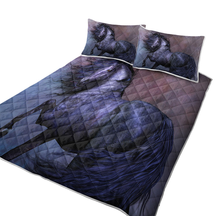 Mythos the Handsome Black Horse Coverlets