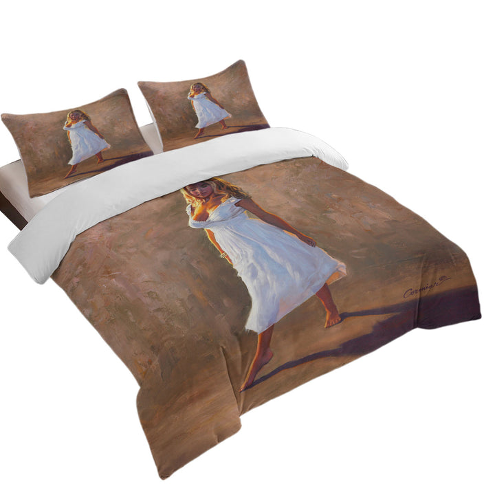 Natasha Beautiful Blond Woman Painting Twin Duvet Covers