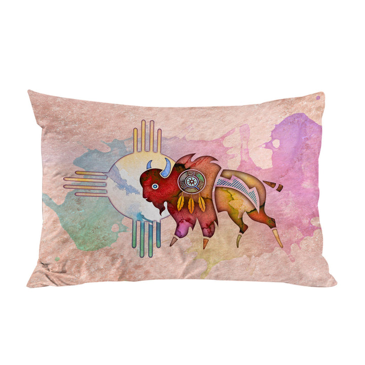 Native American Animal Art Painted Buffalo Pillow Cases