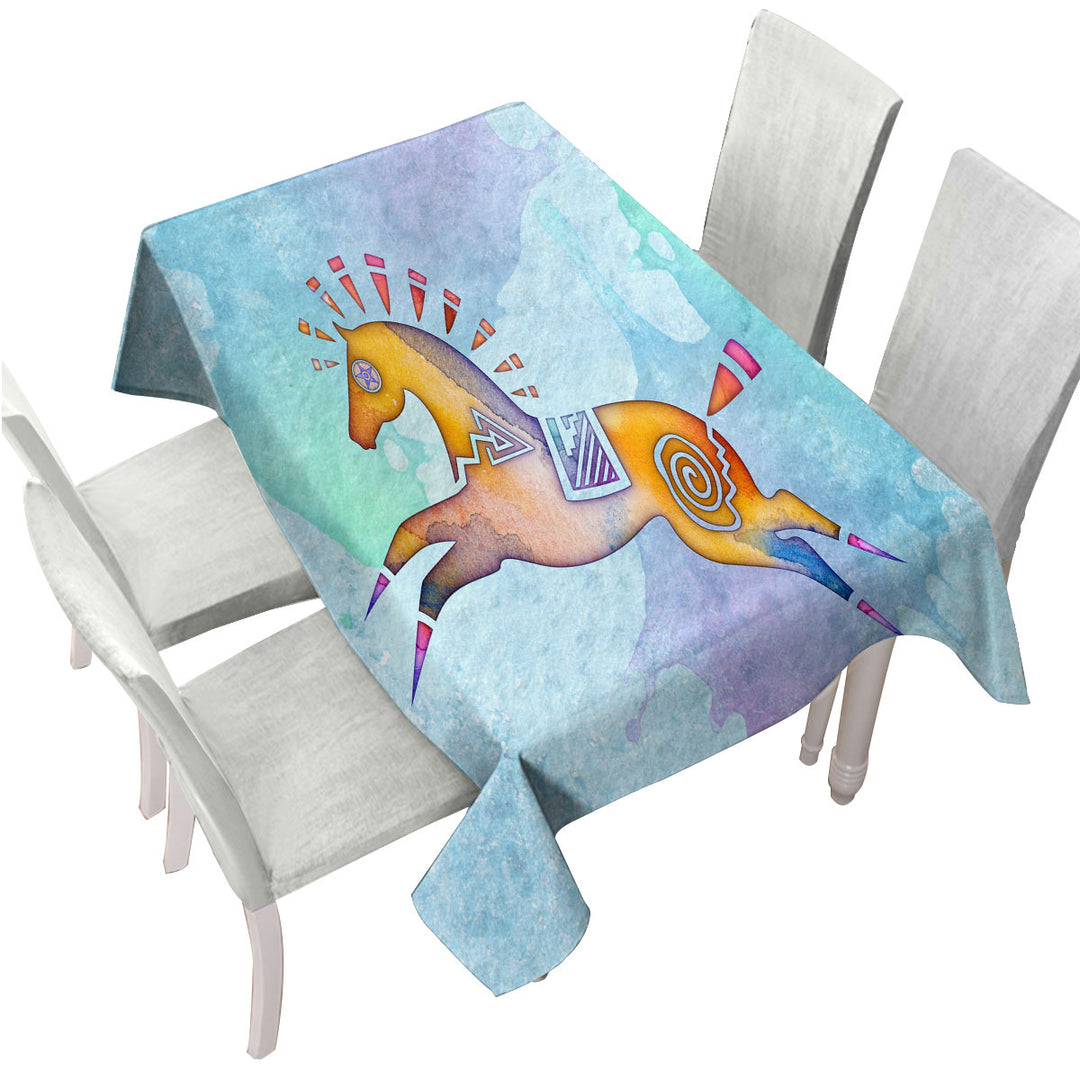 Native American Animal Art Painted Horse Pony Custom tablecloths