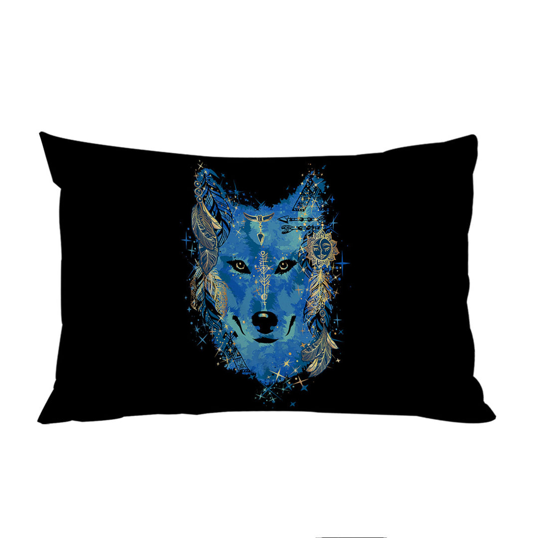 Native American Blue Wolf Pillowcase