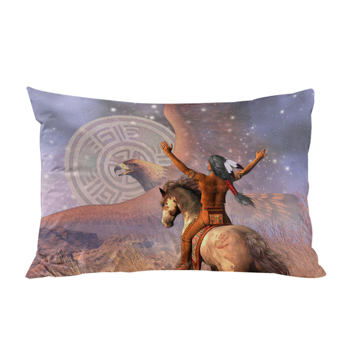 Native American Brave the Eagle Warrior Pillow Cases