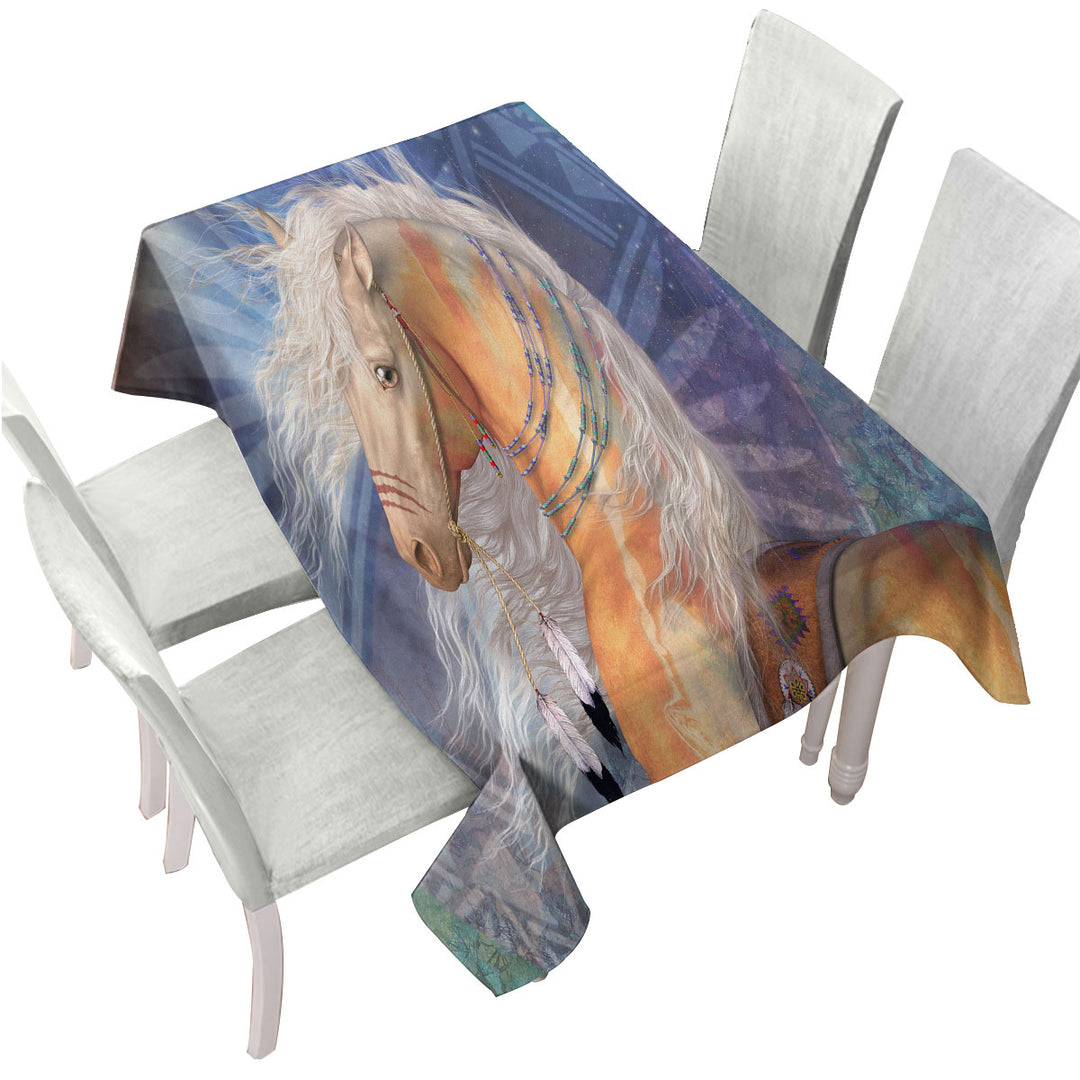 Native American Golden Horse Custom table cloth