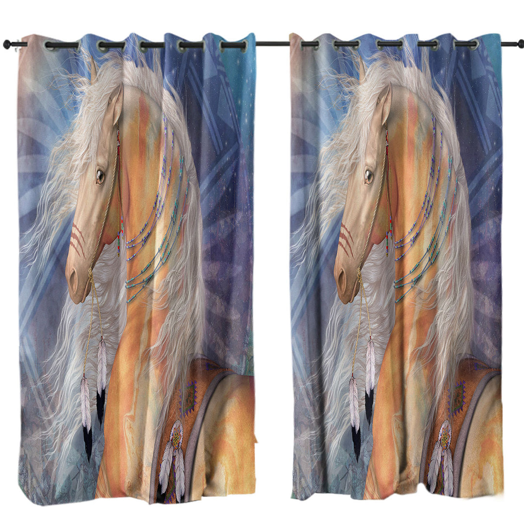 Native American Golden Horse Drapes