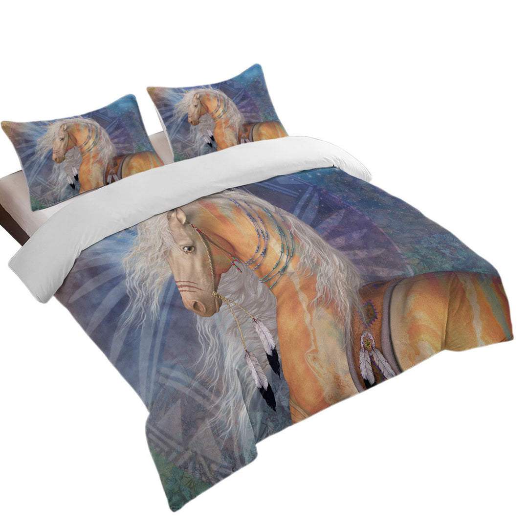 Native American Golden Horse Twin Duvet Covers