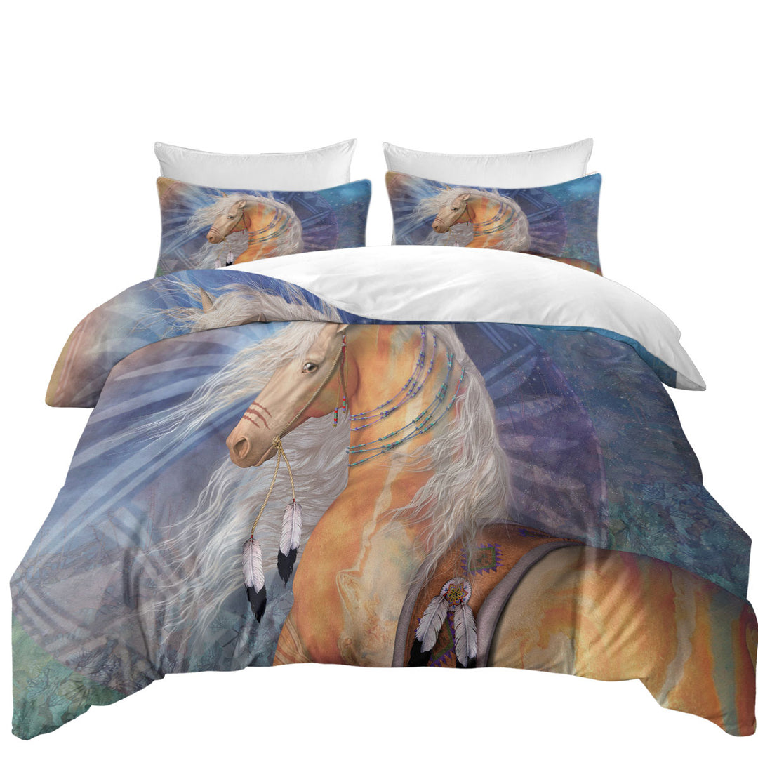 Native American Golden Horse Twin xl Duvet Covers