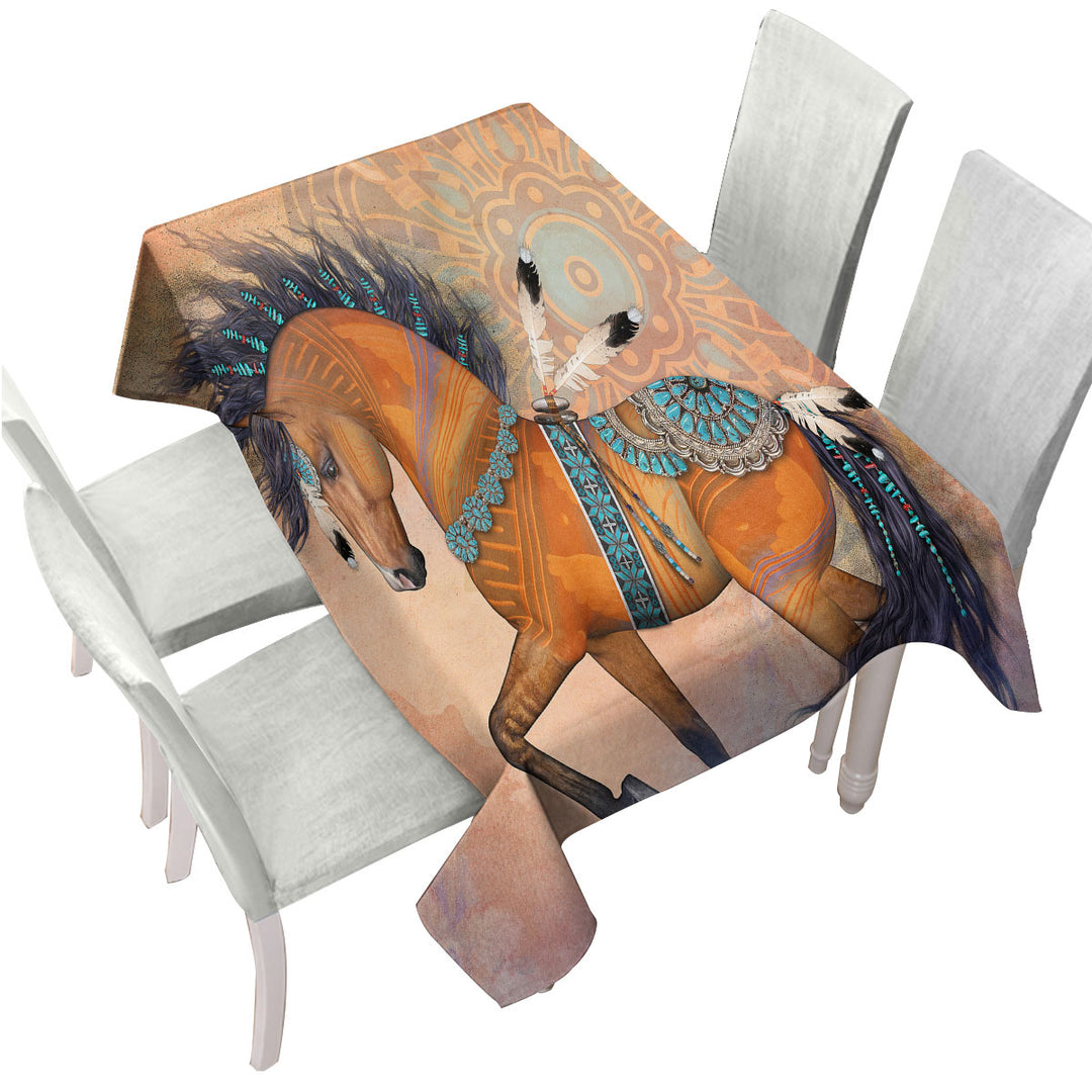 Native American Horse Art Native Treasure Custom tablecloths