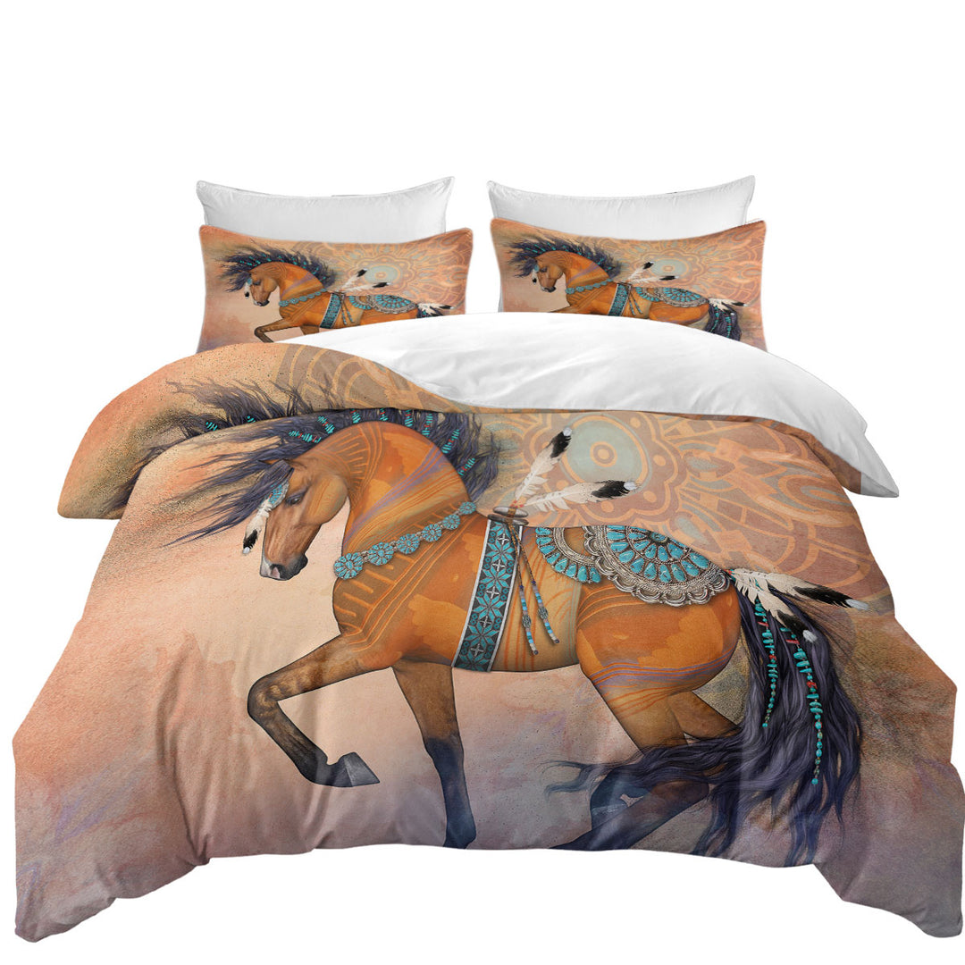 Native American Horse Art Native Treasure Quilt Cover Sets