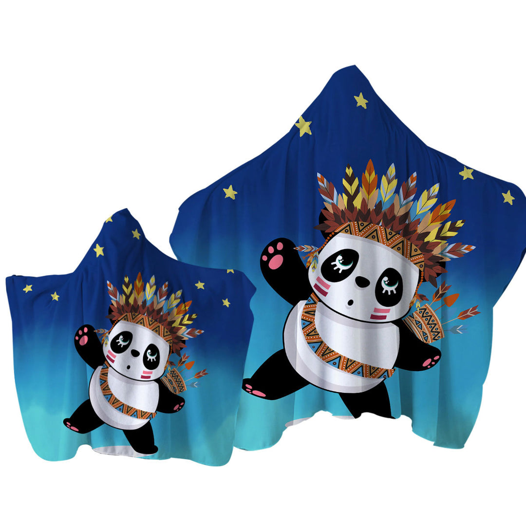 Native American Panda Towel with Hood