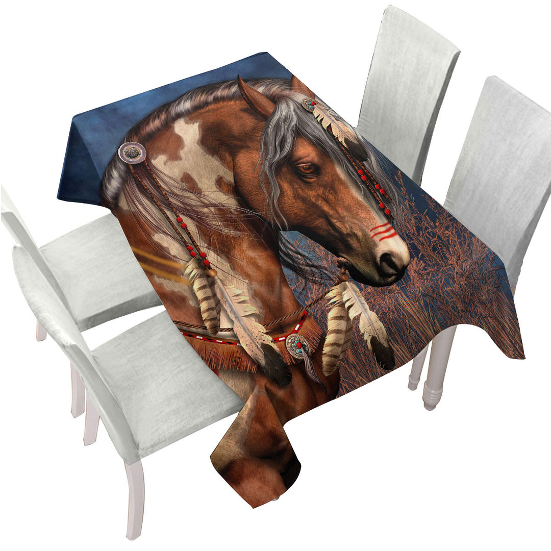 Native American War Pony Horse Table Cover