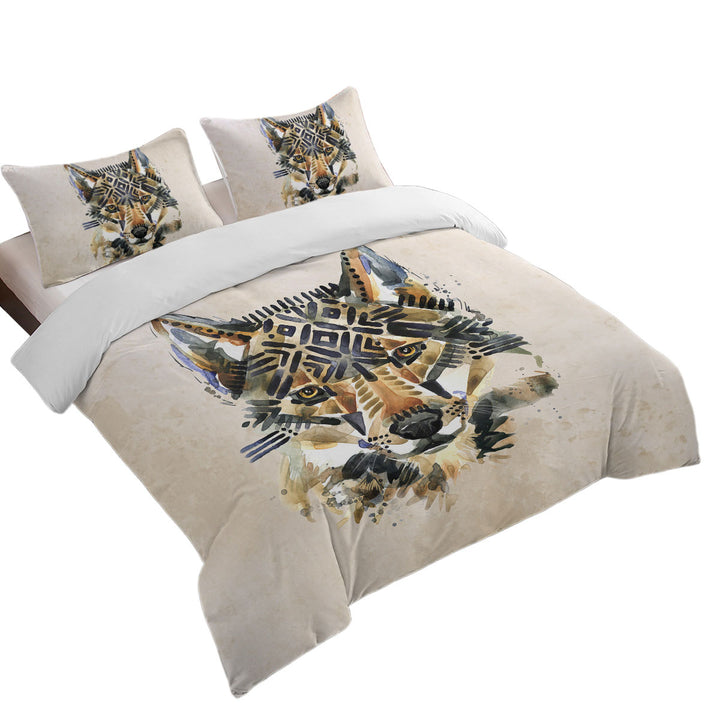 Native American Wolf Art King Duvet Cover set