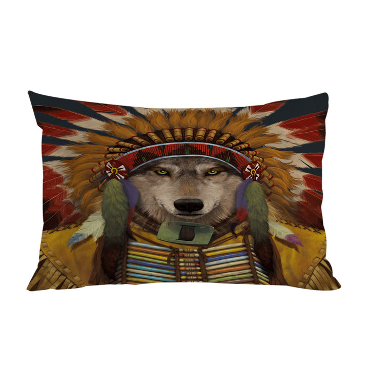 Native American Wolf Spirit Chief Pillowcase