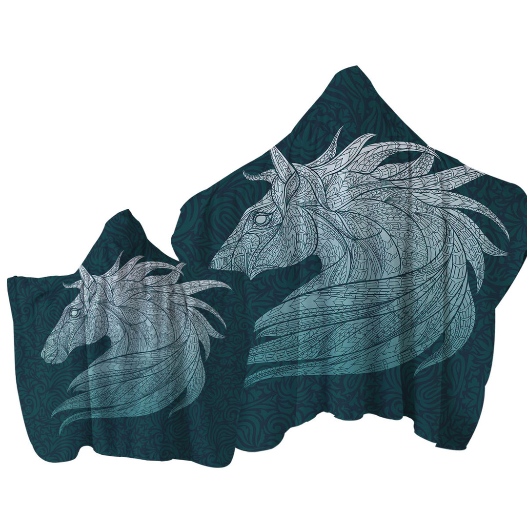 Native Elements Blue Horse Head Towel with Hood