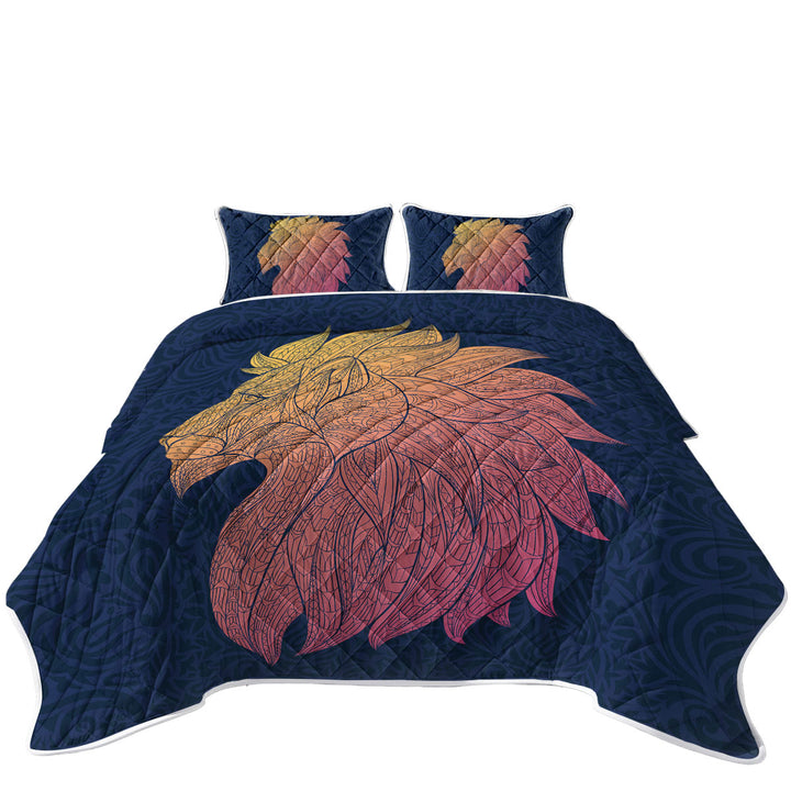 Native Elements Yellow to Red Lion Head Quilts for sale