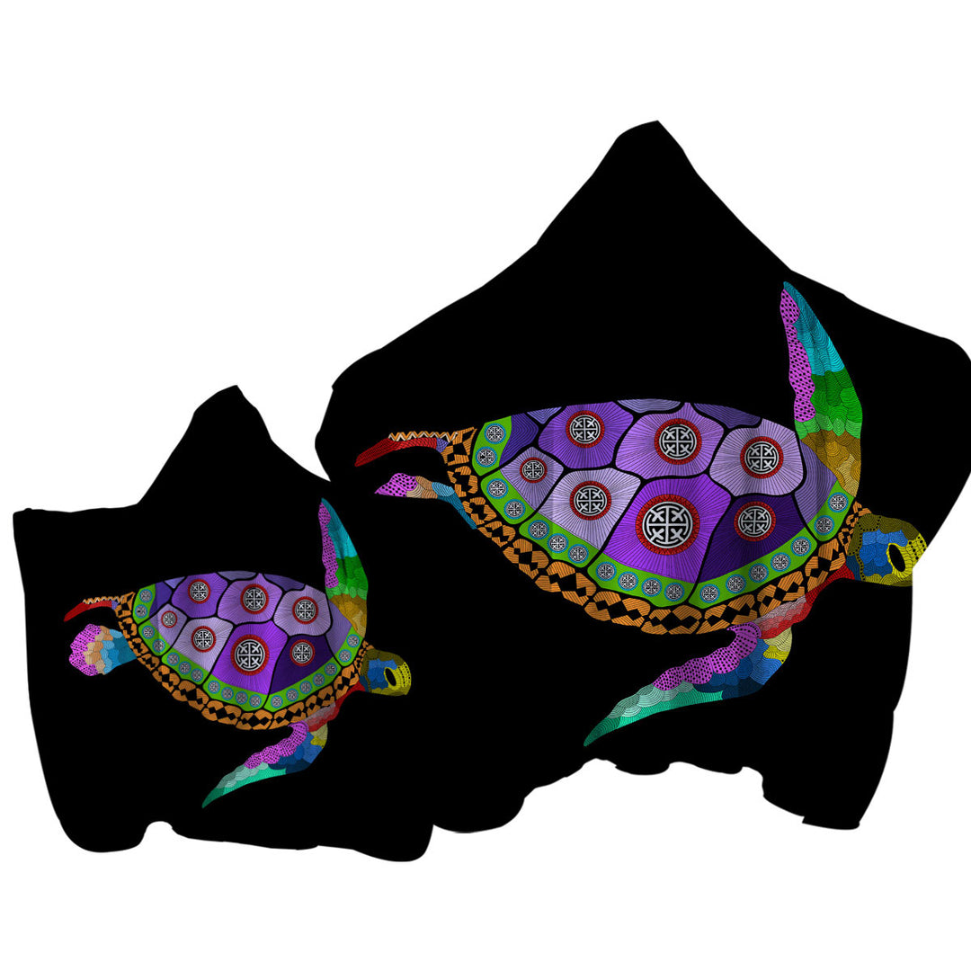 Native Purple Turtle Towel Hoodie