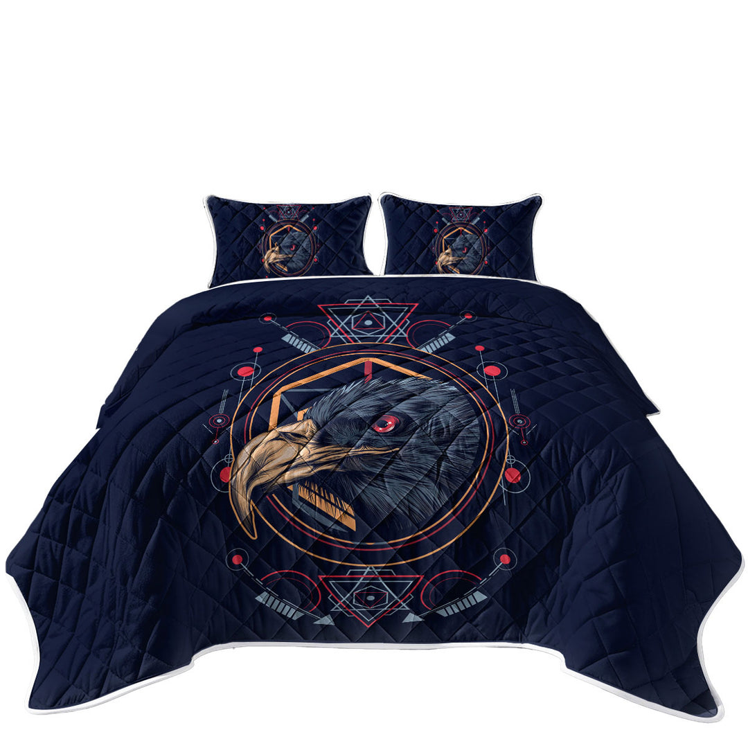 Native Spirit Black Eagle King Size Quilt Sets