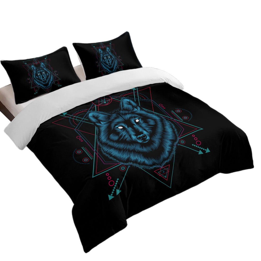 Native Spirit Blue Wolf Duvet Cover sale