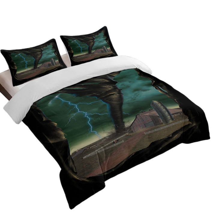 Natural Disaster Art Breaking Through Tornado Duvet Cover