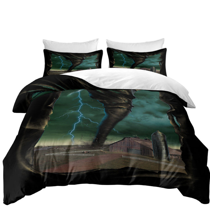 Natural Disaster Art Breaking Through Tornado Oversized King Duvet Cover