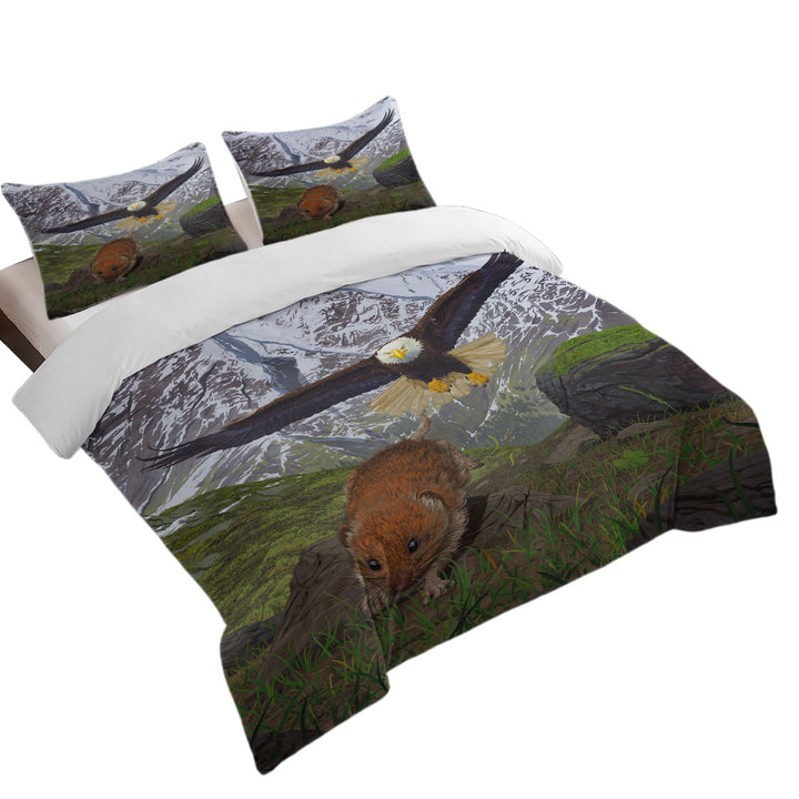 Nature Art Alaska Wild Eagle King Quilt Cover