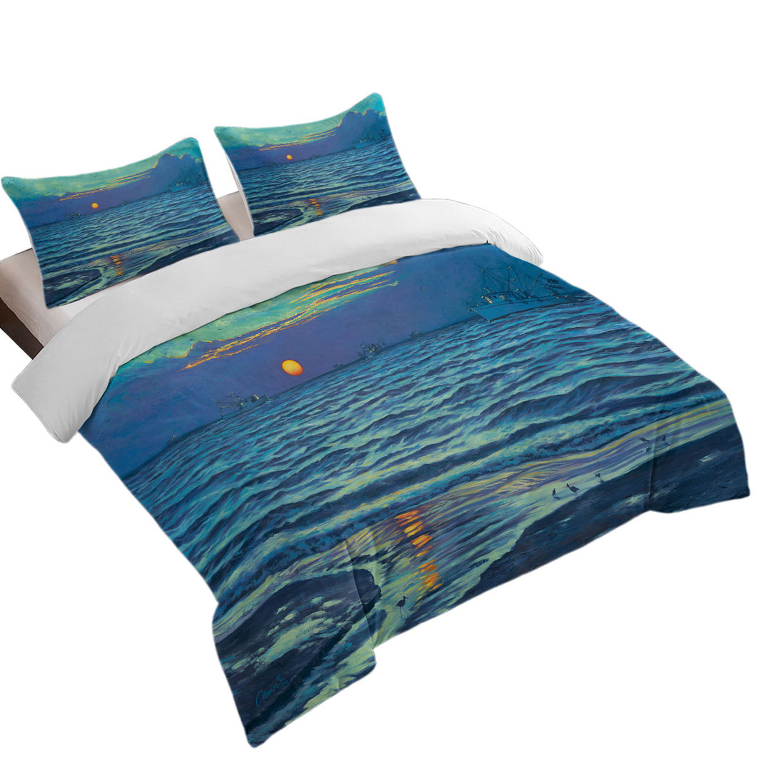 Nature Art Painting Sapelo Ocean Sunrise Quilt Cover