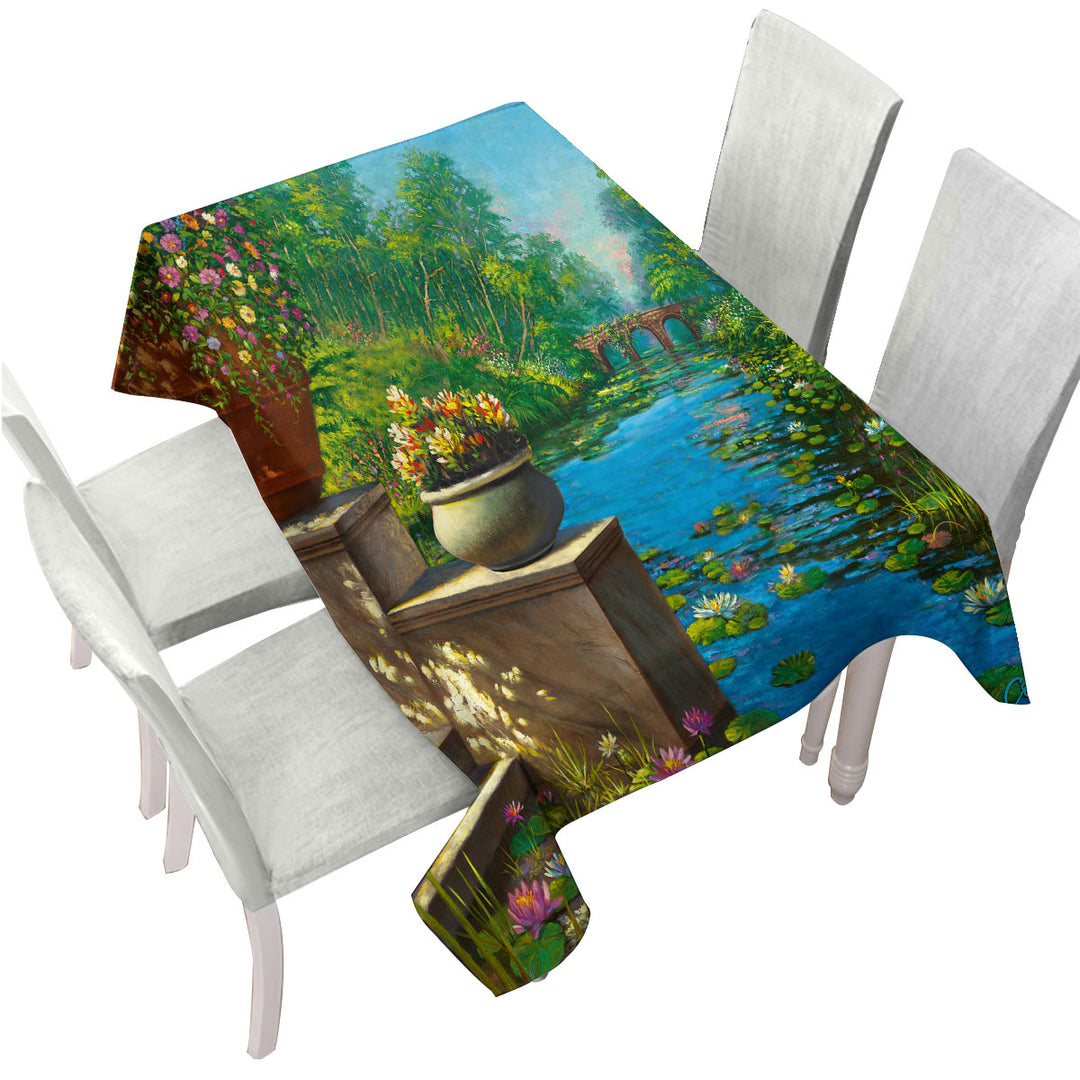 Nature Art the Secret Garden and Creek Custom table Covers