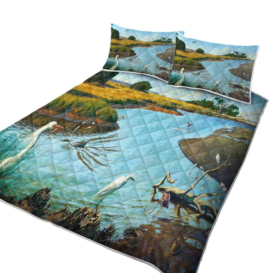 Nature Lake Art Birds of Paradise Quilts for sale