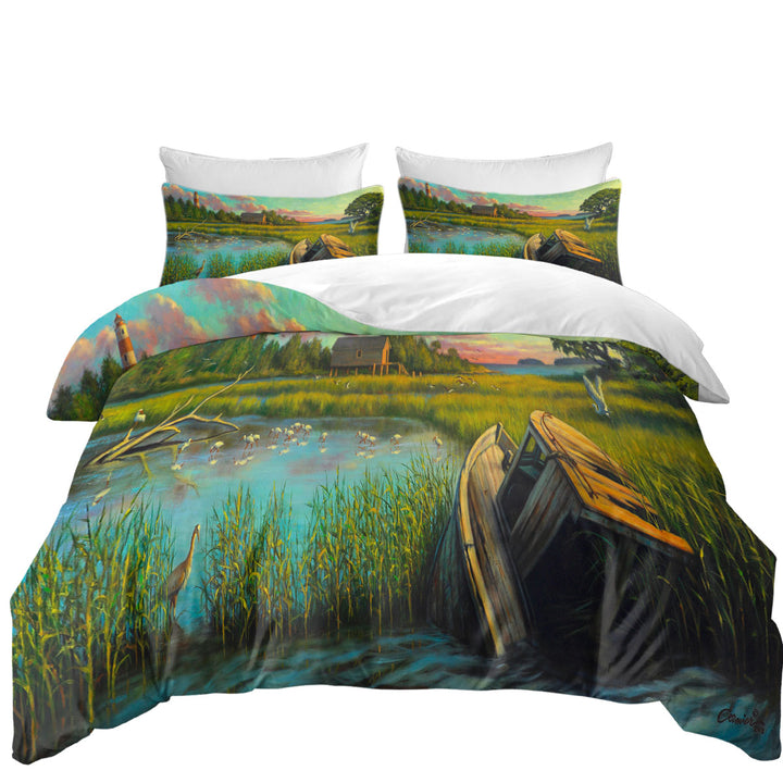 Nature Rustic Art Painting Laughing Gull Creek Best Duvet Covers