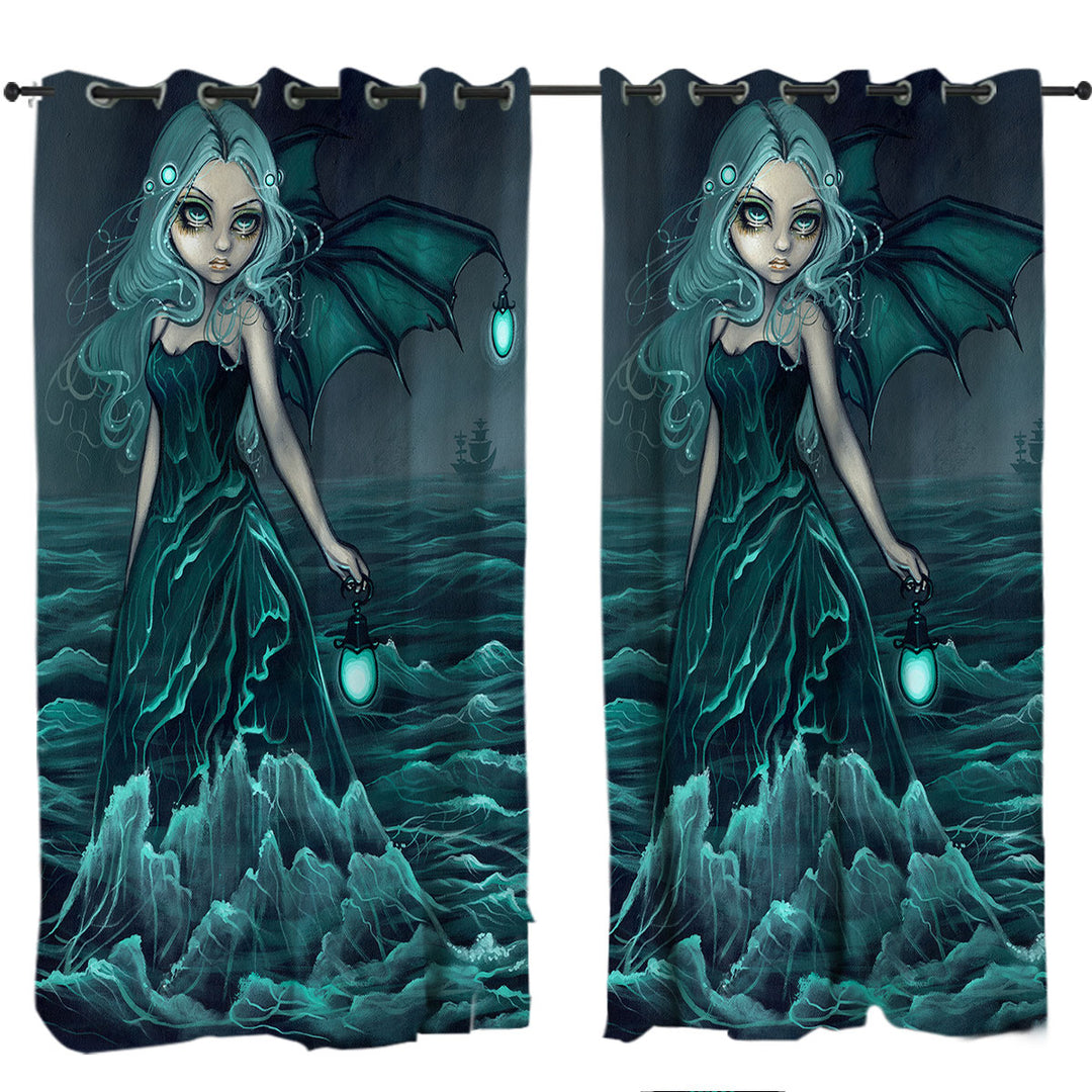 Nautical Fantasy Art Sea Beacon the Ocean Angel Curtain