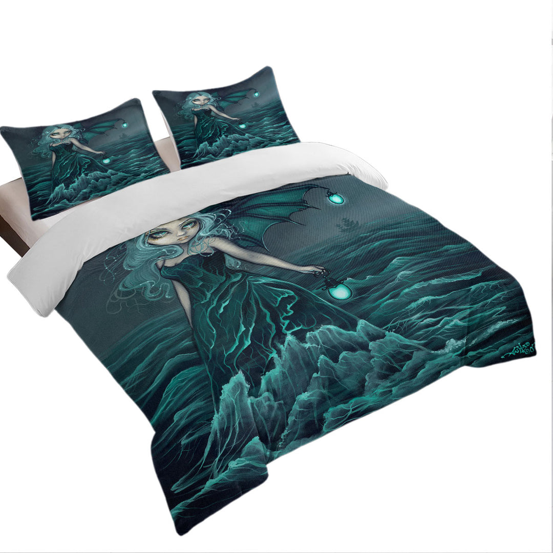 Nautical Fantasy Art Sea Beacon the Ocean Angel Duvet Cover