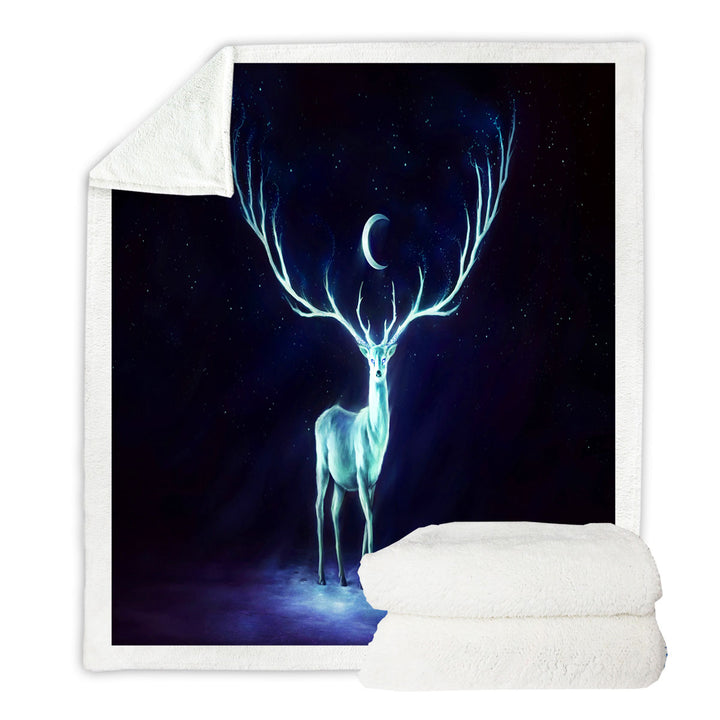 Night Bringer Magical Deer Decorative Blankets