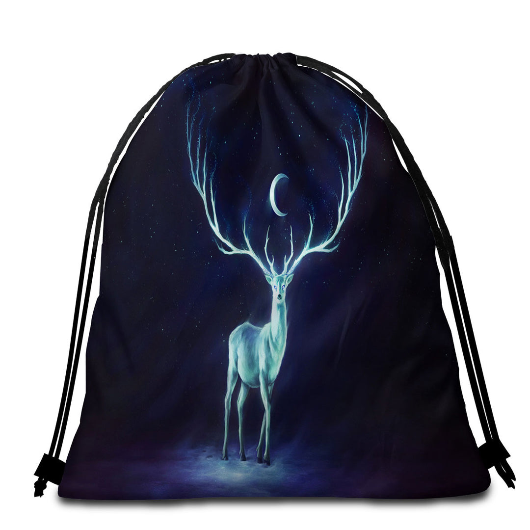 Night Bringer Magical Deer Lightweight Beach Towel