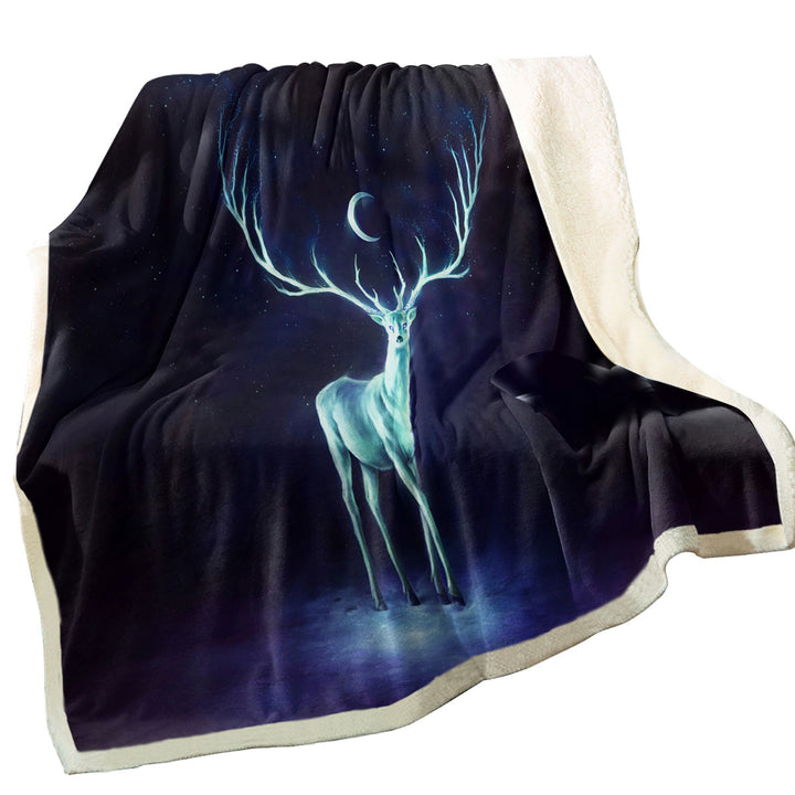 Night Bringer Magical Deer Throw Blanket