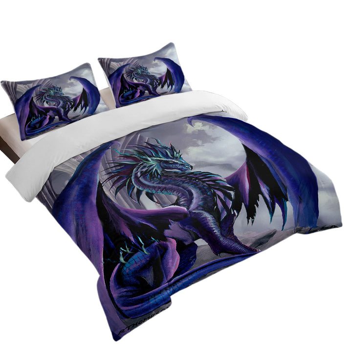 Night Shade Cool Purplish Dragon Duvet Cover