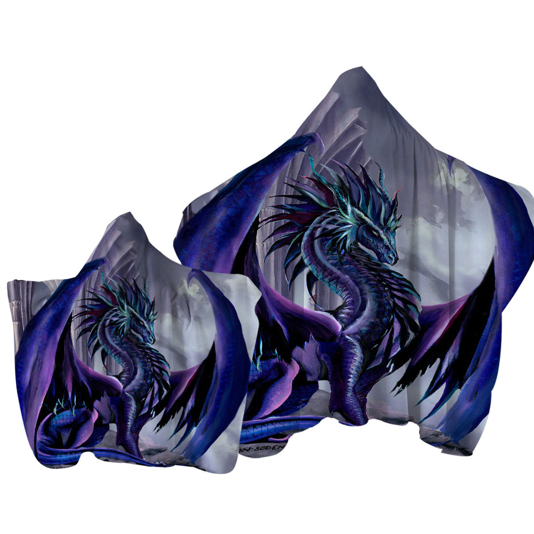 Night Shade Cool Purplish Dragon Towel Hoodie