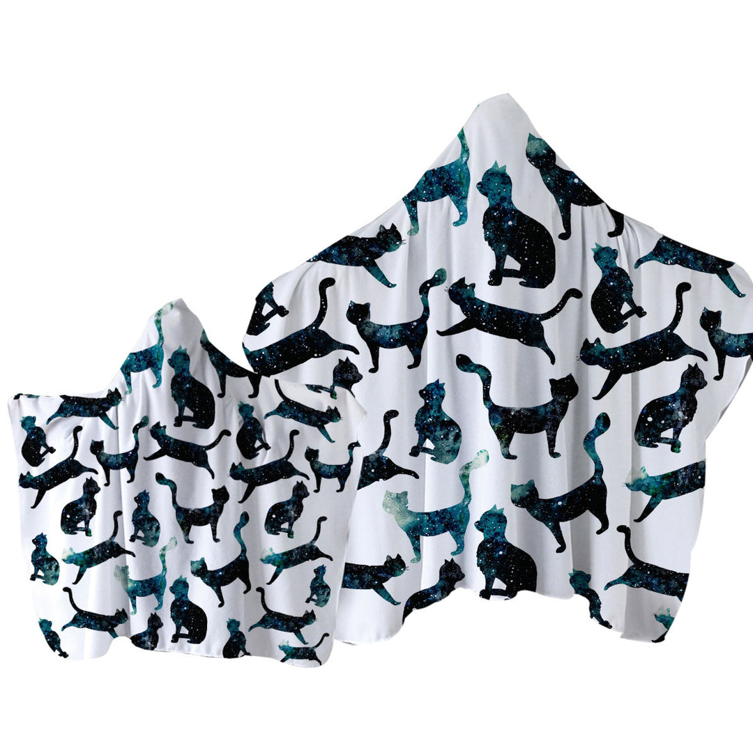 Night Skies Cats Towel with Hood