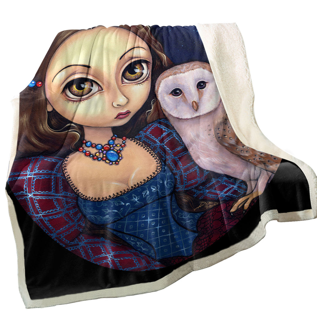 Night Sky Barn Owl Princess Unique Blankets