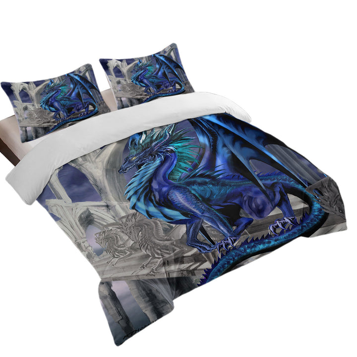 Nightfall Cool Purplish Dragon Oversized King Duvet Cover