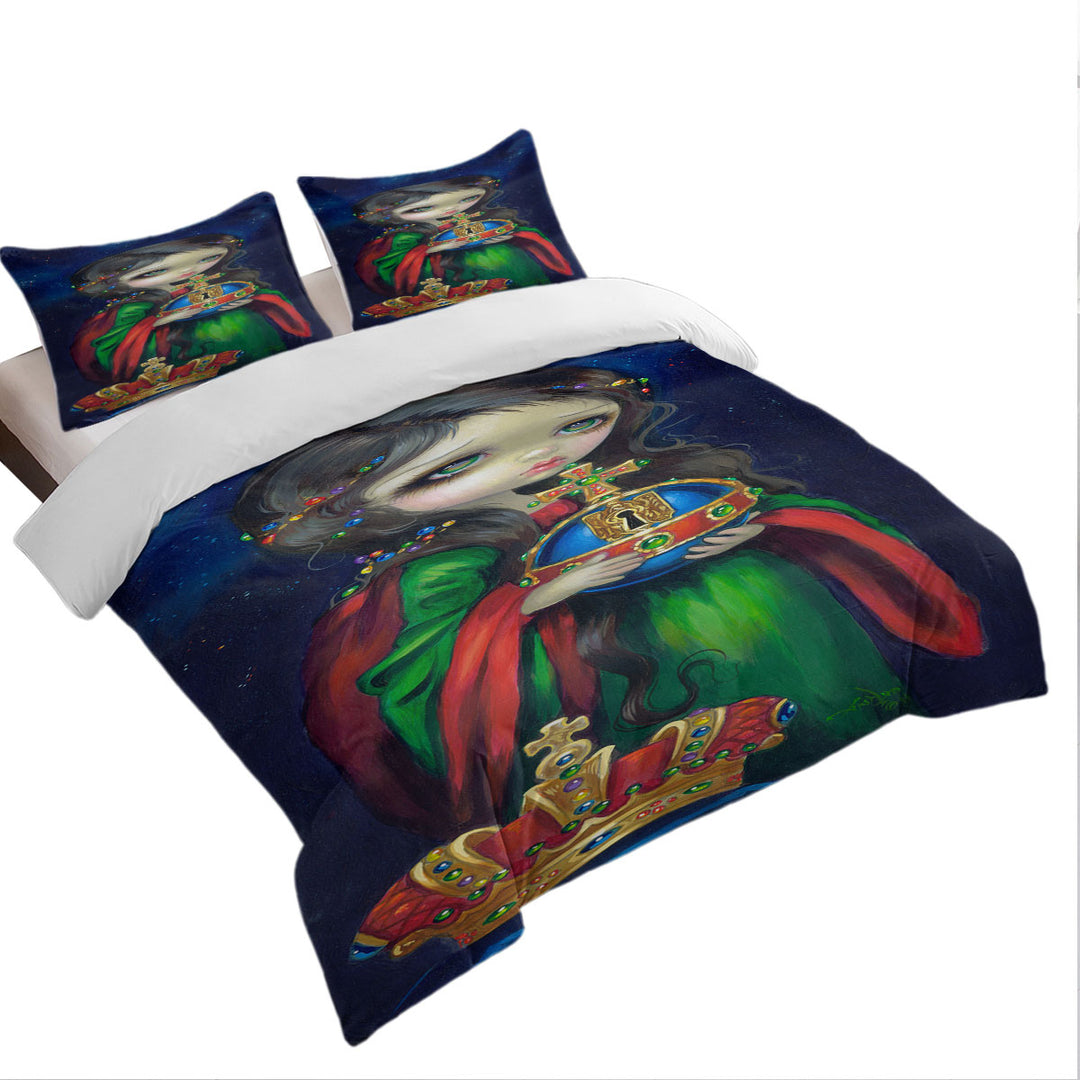 Occulto Orbis Beautiful Girl Holds Globus Cruciger Twin Duvet Covers