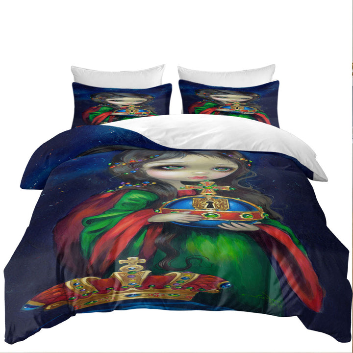 Occulto Orbis Beautiful Girl Holds Globus Cruciger Twin xl Duvet Covers