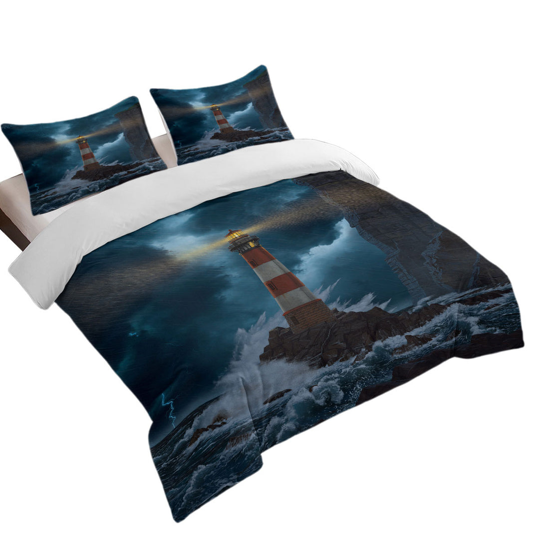 Ocean Coastal Art the Unbreakable Lighthouse King Duvet Cover set