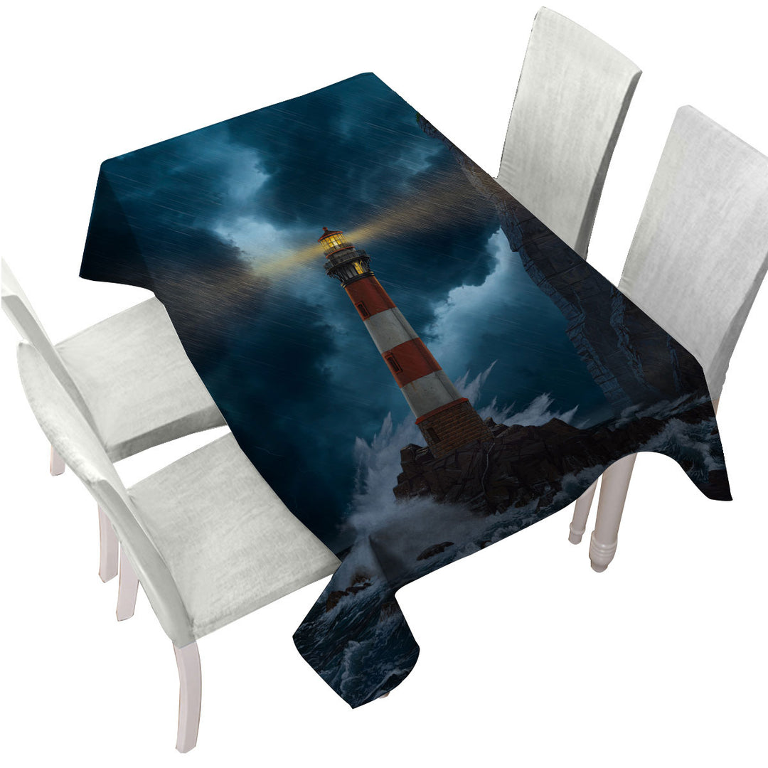 Ocean Coastal Art the Unbreakable Lighthouse Tablecloth