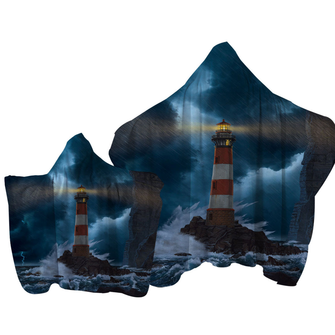 Ocean Coastal Art the Unbreakable Lighthouse Towel Hoodie